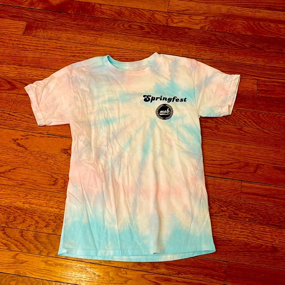 Short sleeve tie dye tee in pale blue and pink. Size S. GC - Picture 2 of 2
